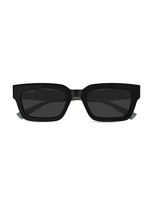 Mens Square Sunglasses Black/Green - Gucci