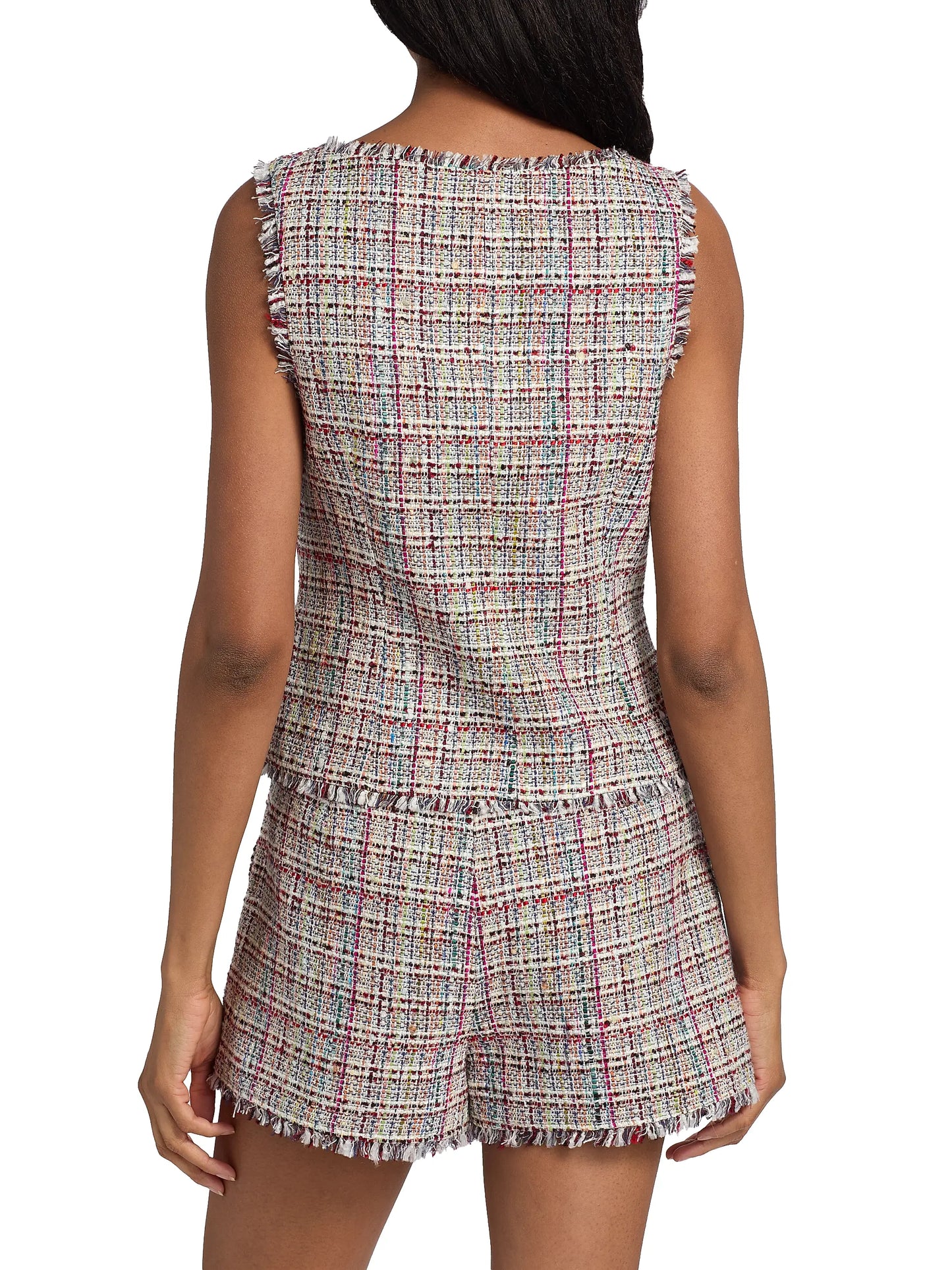 Wildflower Tweed Camen Vest Ivory Multi - Cinq à Sept