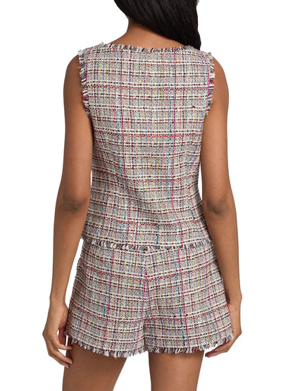 Wildflower Tweed Camen Vest Ivory Multi - Cinq à Sept