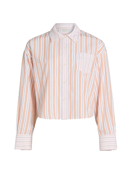 Marnie Shirt Sunset Orange Stripe Combo - Ramy Brook