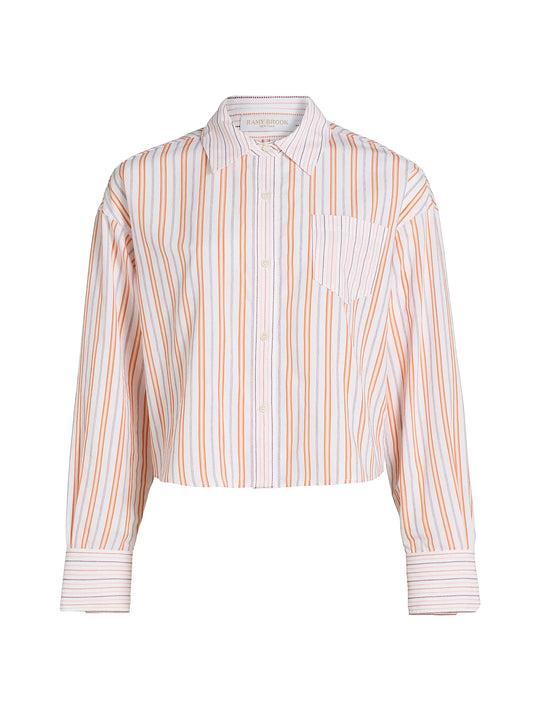 Marnie Shirt Sunset Orange Stripe Combo - Ramy Brook
