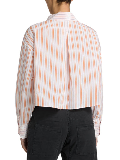 Marnie Shirt Sunset Orange Stripe Combo - Ramy Brook