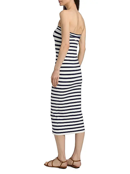 Gwynne Striped Stretch Knit Midi Dress Sailor Night - LoveShackFancy