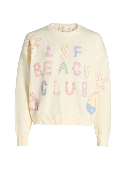 Kora Embroidered Pullover Marine Dusk - LoveShackFancy