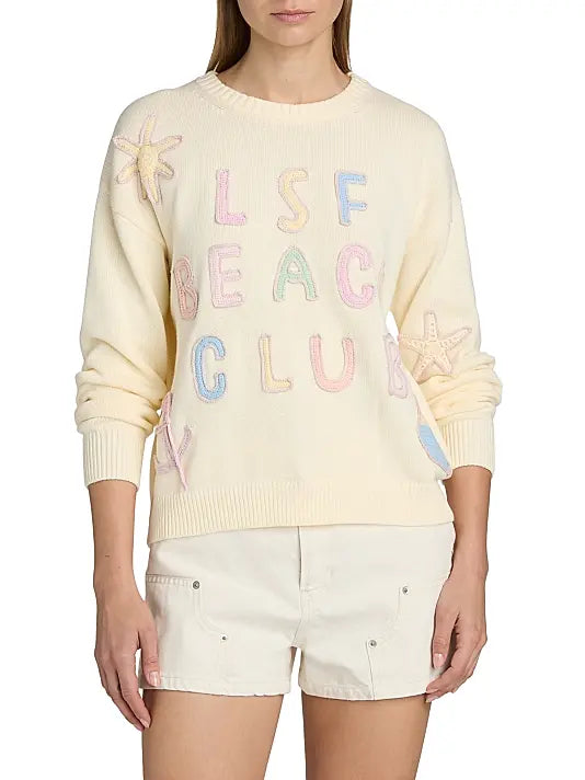 Kora Embroidered Pullover Marine Dusk - LoveShackFancy