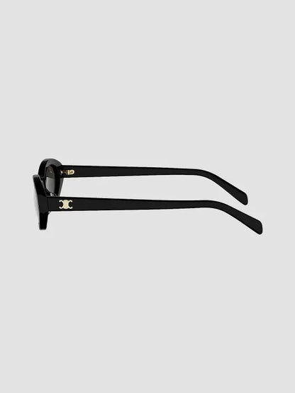 Triomphe Mini Oval Sunglasses Black - CELINE