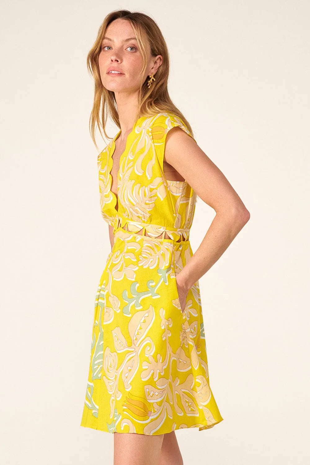 Hazel Mini Dress Yellow Ritual - Poupette St Barth