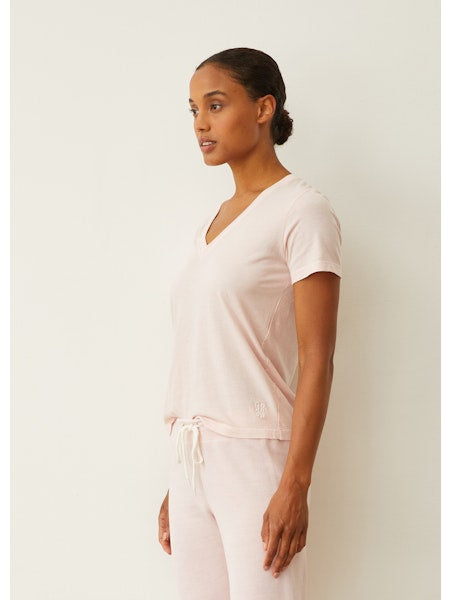 Basic V Neck Top Chalk Pink - Monrow