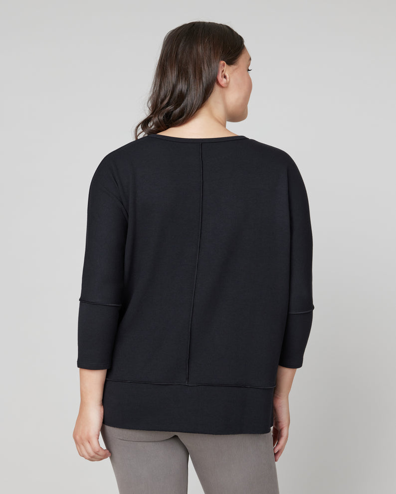 Perfect Length Top, Dolman 3/4 Sleeve Very Black - SPANX Perfect Length Top, Dolman 3/4 Sleeve Very Black - SPANX