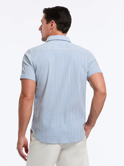 Fornillo Short Sleeve Button Down Shirt Navy - Robert Graham