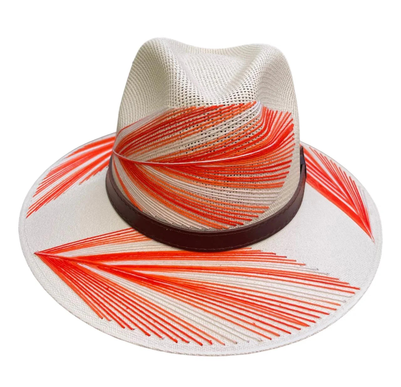 Pluma Embroidered Hat Orange Ombre - Chisme Lifestyle