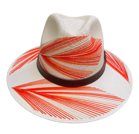 Pluma Embroidered Hat Orange Ombre - Chisme Lifestyle