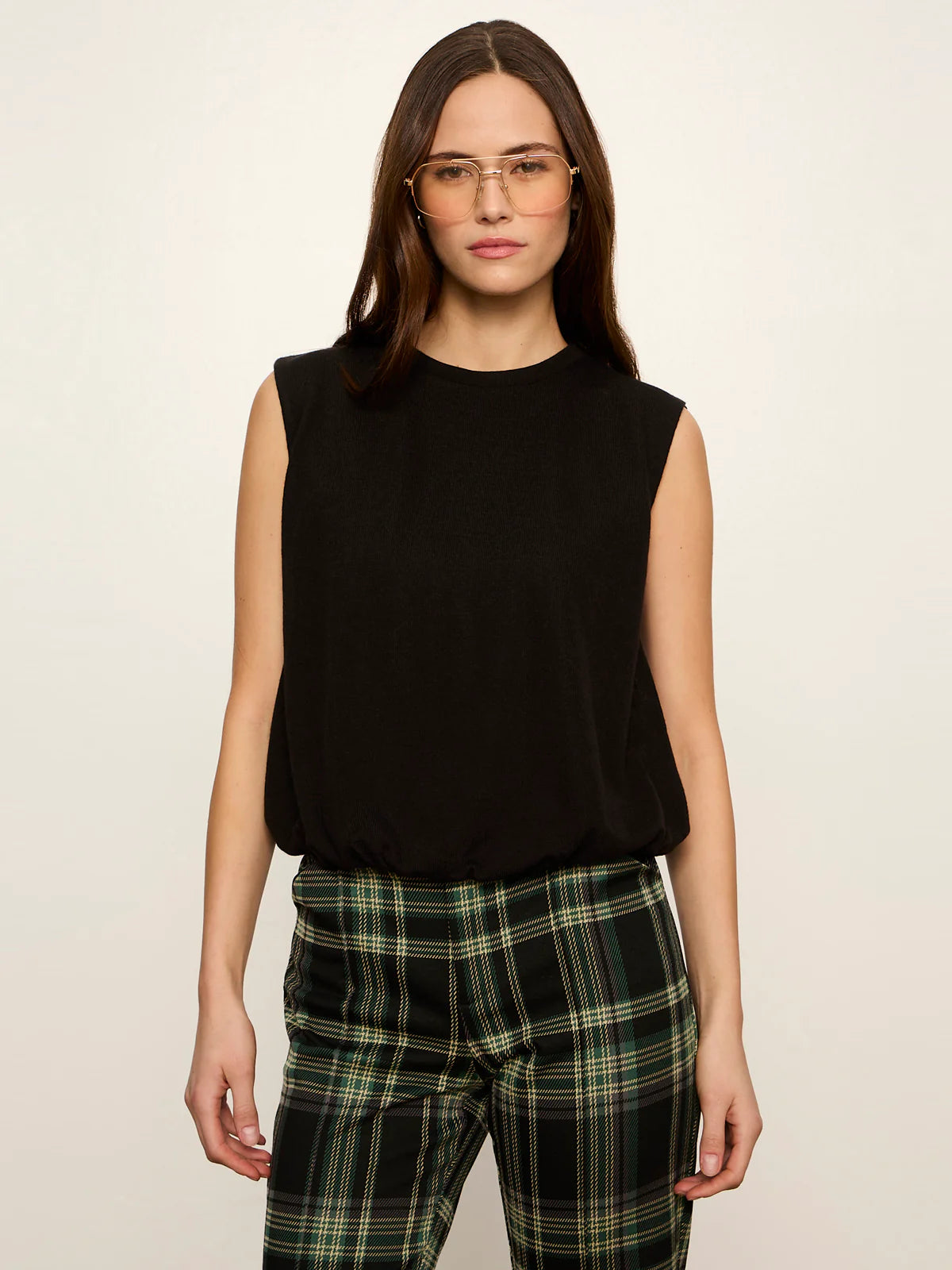 Quinn Bubble Shell Tank Black - Sanctuary