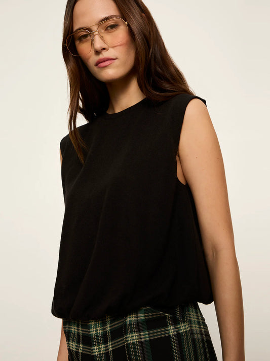 Quinn Bubble Shell Tank Black - Sanctuary