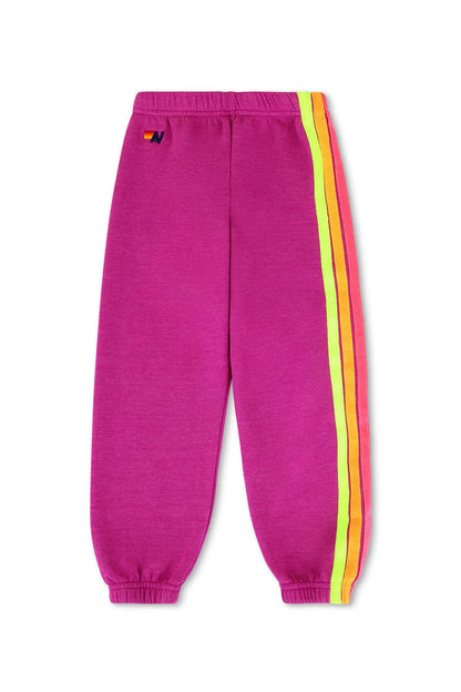 5 Stripe Womens Sweatpants Magenta/Yellow Blue - Aviator Nation