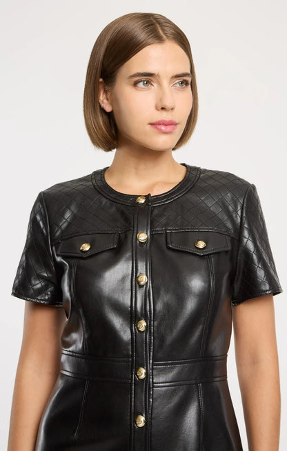 Quilted Layla Dress Black - Cinq à Sept