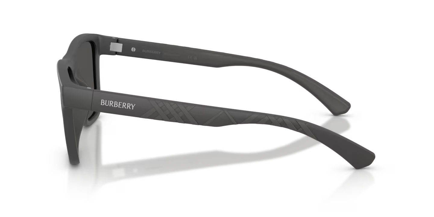Textured Check Square Sunglasses Matte Grey - Burberry