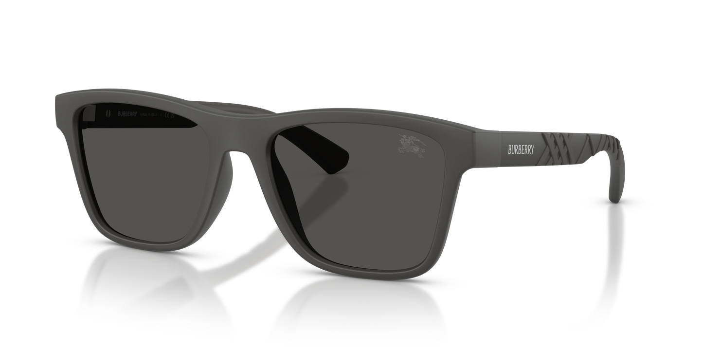 Textured Check Square Sunglasses Matte Grey - Burberry