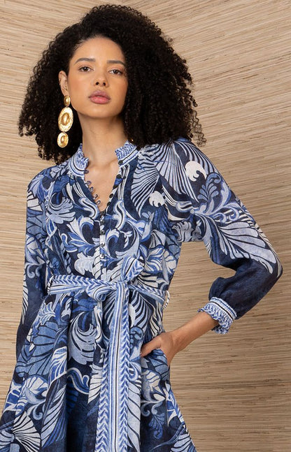Belize Short Dress Navy - Hale Bob