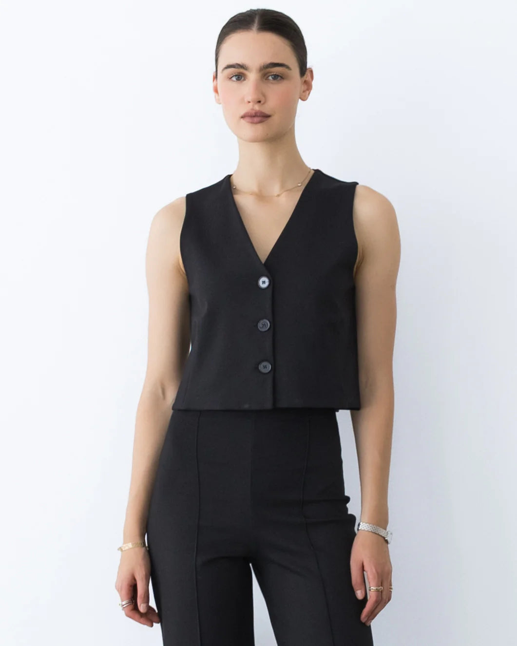 Ponte Knit Vest Black - Ripley Rader