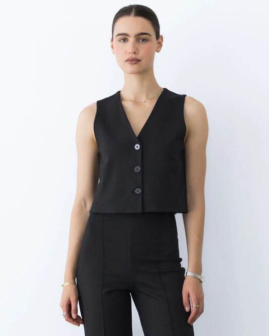 Ponte Knit Vest Black - Ripley Rader