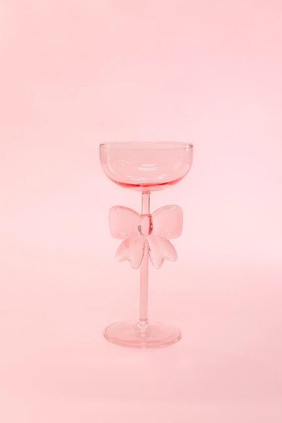 Bow Wine Glass Pink - Rock Paper Scissors
