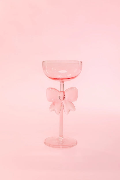 Bow Wine Glass Pink - Rock Paper Scissors