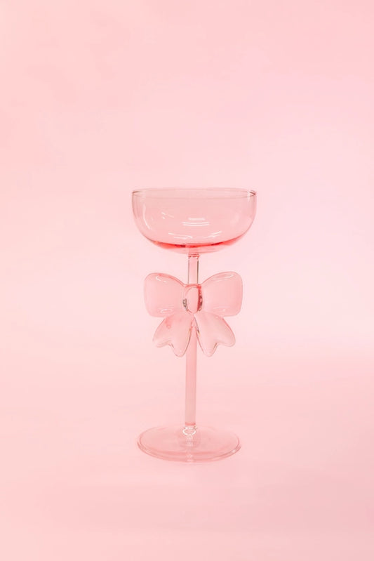 Bow Wine Glass Pink - Rock Paper Scissors