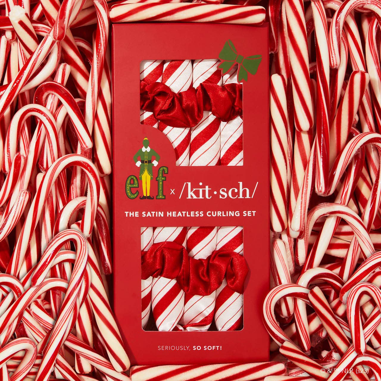 Elf x Kitsch Satin Heatless Set Candy Cane - KITSCH