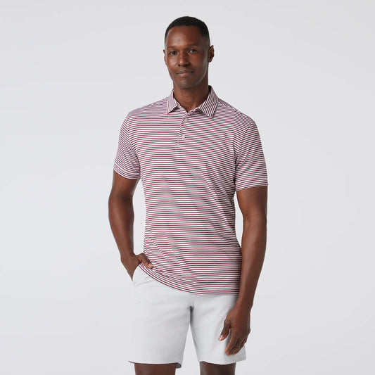 Versa Polo Maroon Stripe - Mizzen + Main