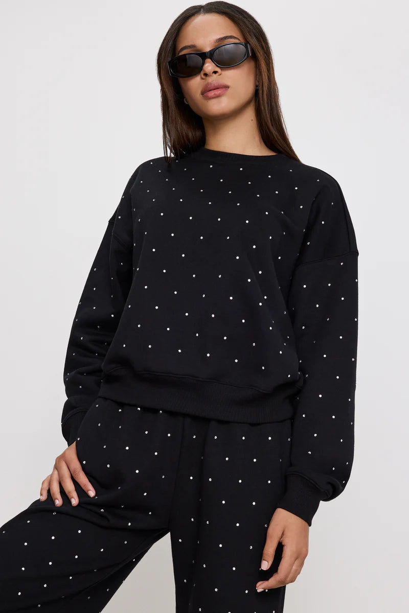 Crystal Crewneck Sweatshirt Black - Good American