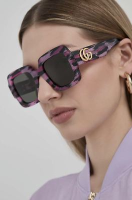 Recycled Acetate Sunglasses Purple Black - GUCCI