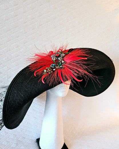 Coral Hat Black - Hats by Gigi
