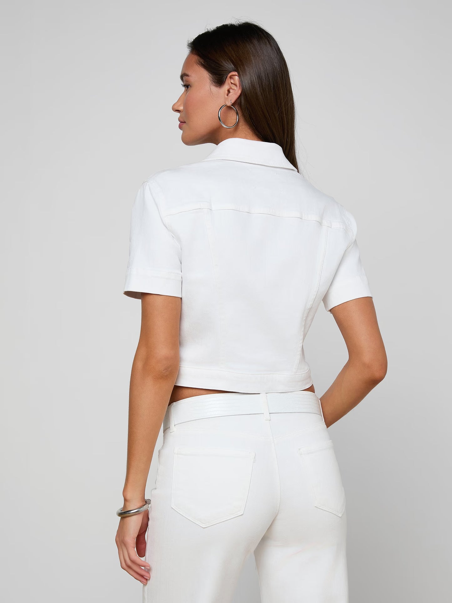 Kirstie Jean Shirt Jacket Blanc - L'AGENCE