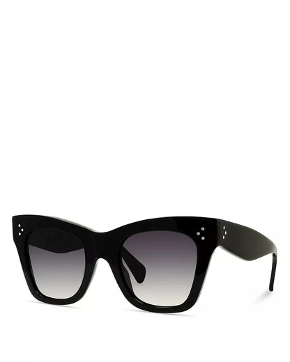 Cat-Eye 3 Dots Acetate Sunglasses Black - CELINE
