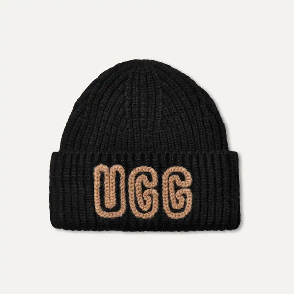 Chunky Crafted Rib Beanie Black - UGG Chunky Crafted Rib Beanie Black - UGG