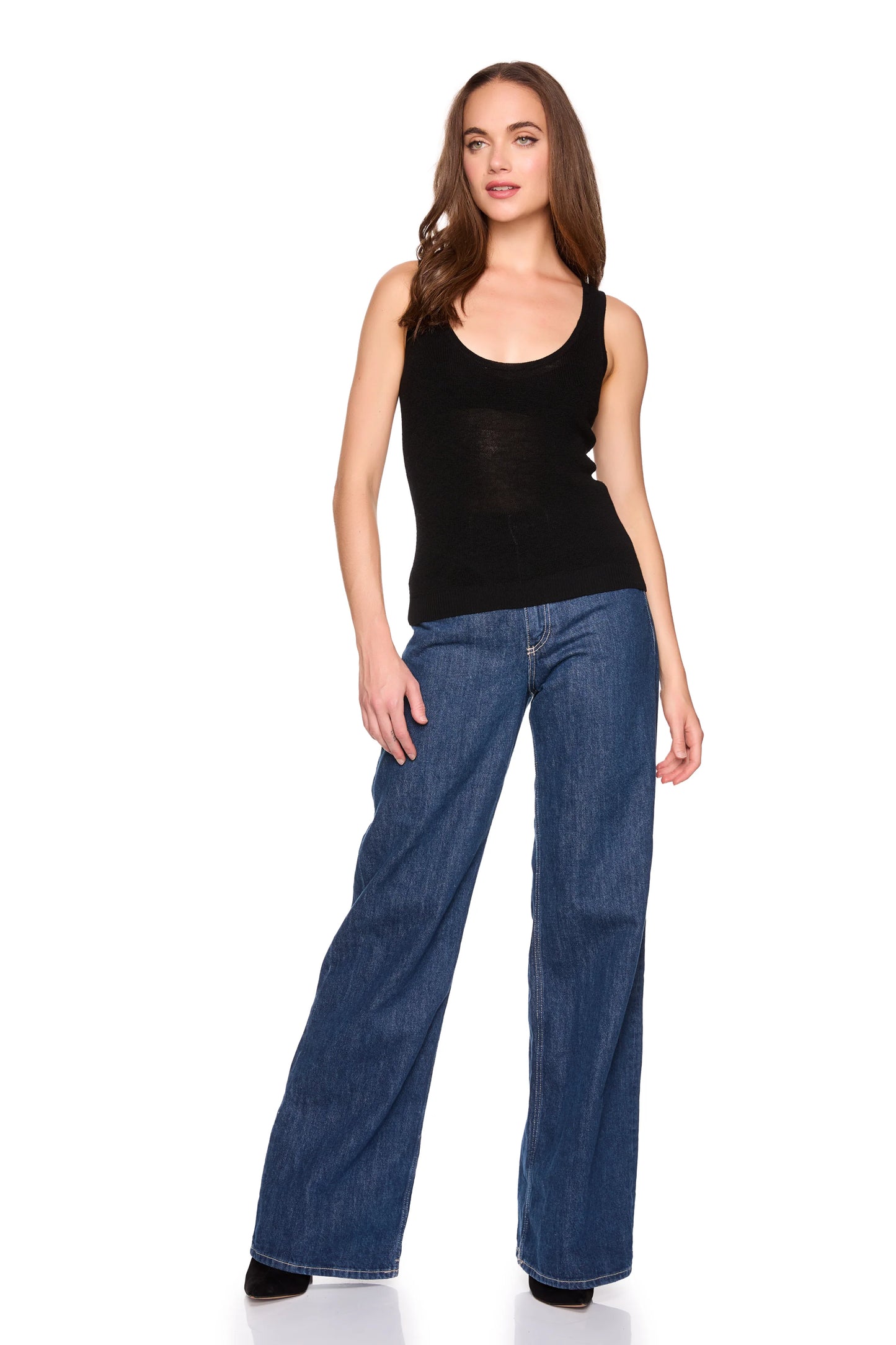 Light Merino Sweater Tank Black - Susana Monaco