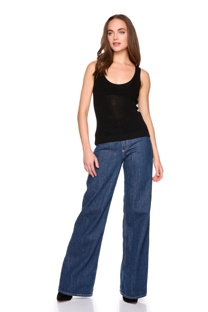 Light Merino Sweater Tank Black - Susana Monaco