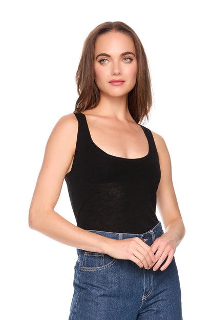Light Merino Sweater Tank Black - Susana Monaco