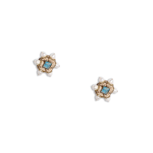 Tresor Studs Earrings Turquoise - Bhavna Kanakia