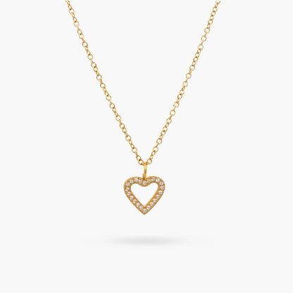 Dainty Silhouette Heart Necklace Gold - Love You More