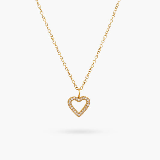 Dainty Silhouette Heart Necklace Gold - Love You More