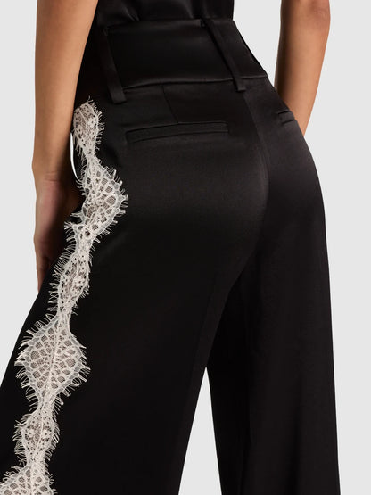 Olivia Wide Leg Lace Pant Black/Chino - Alice + Olivia