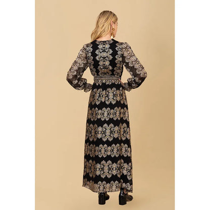 Birdie Satin Maxi Dress Black - Hale Bob