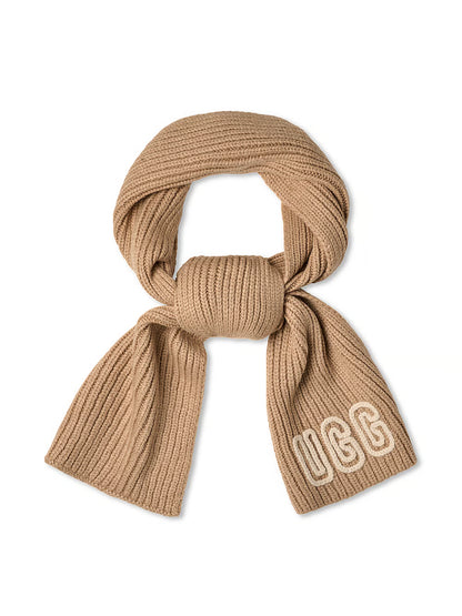 Chunky Crafted Rib Scarf White Pepper - UGG