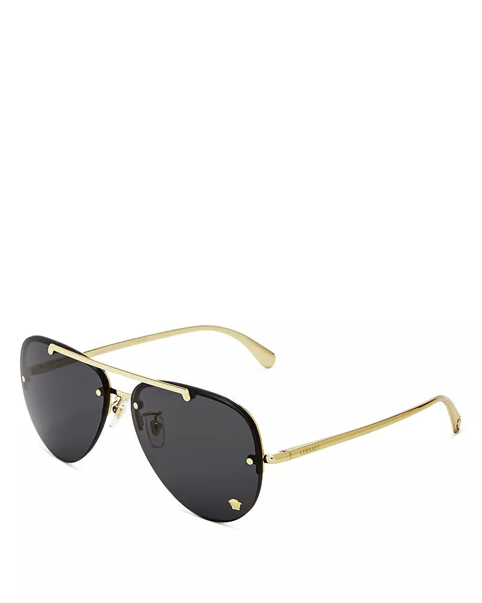 Medusa Aviator Sunglasses Dark Grey/Gold - Versace