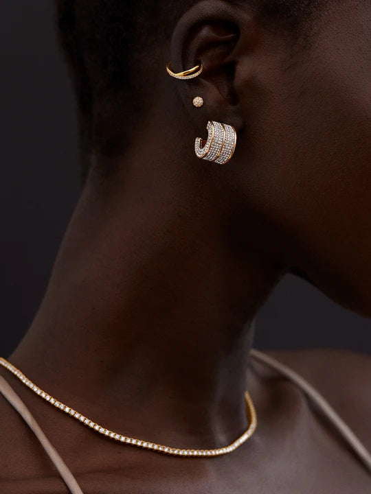 Kaitlyn Earrings Clear Gold - BaubleBar
