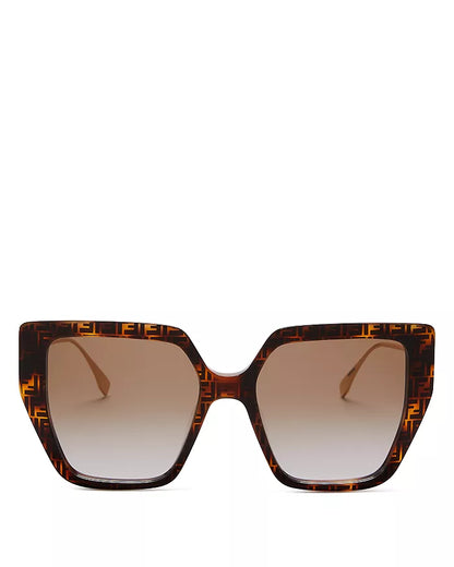 Baguette Sunglasses Colored Havana/Gradient Brown - Fendi