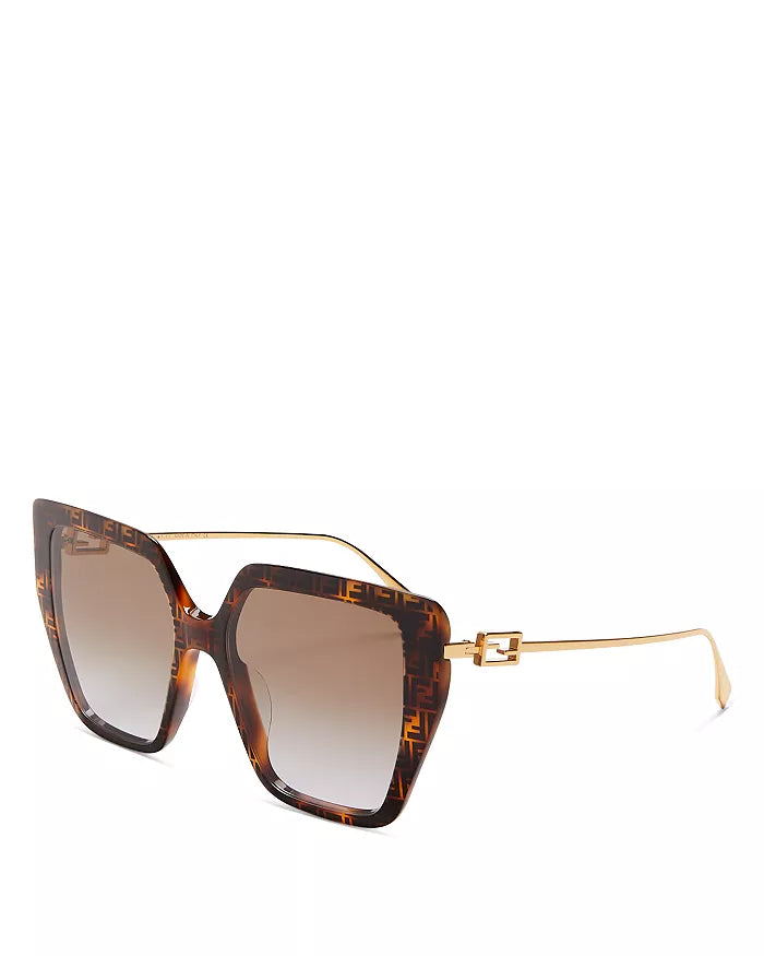 Baguette Sunglasses Colored Havana/Gradient Brown - Fendi