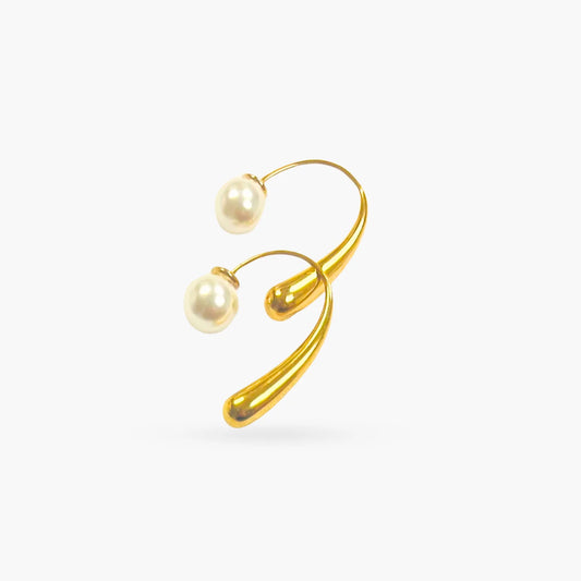 The Pearl Slide Earrings Gold - Love You More